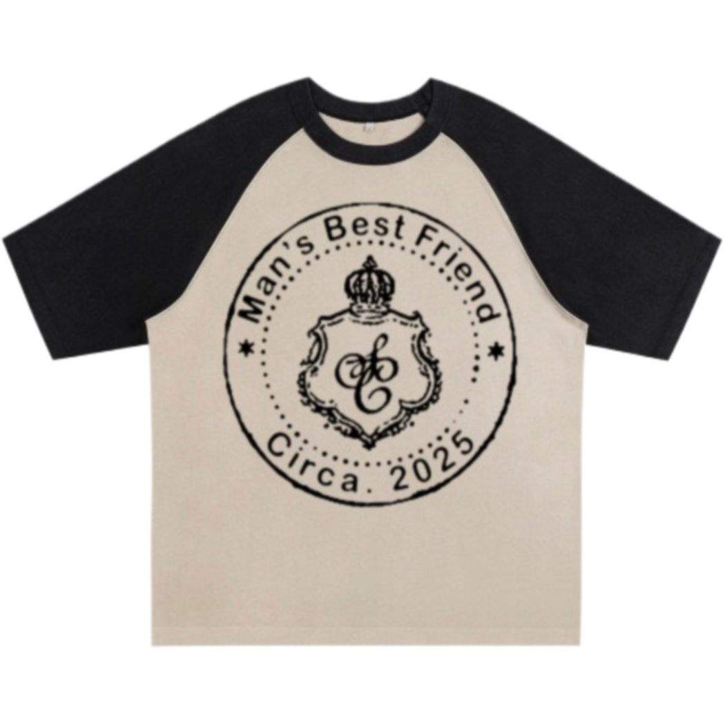 Apricot Initials Ringer Tee